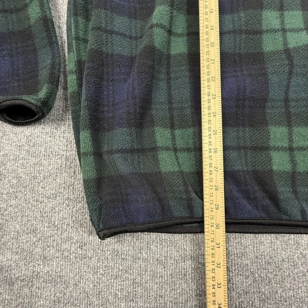 Vintage Tommy Hilfiger Sweater Mens 2XL Green Plaid Fleece 1/4 Zip Pullover 90s